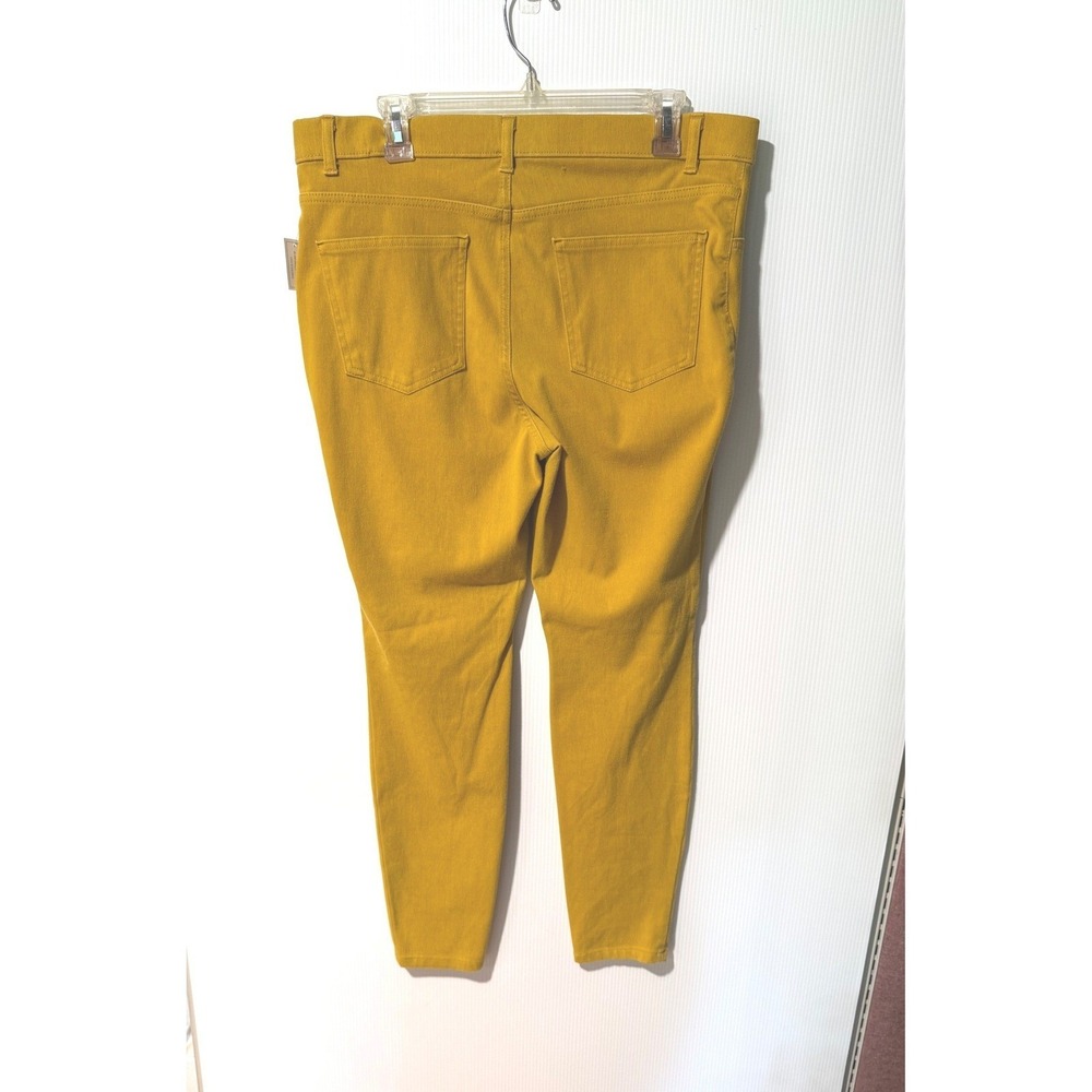 Time and Tru Mustard Yellow Skinny Jeans Womens XL 16-18 Mid Rise Stretch Fall - Picture 2 of 5